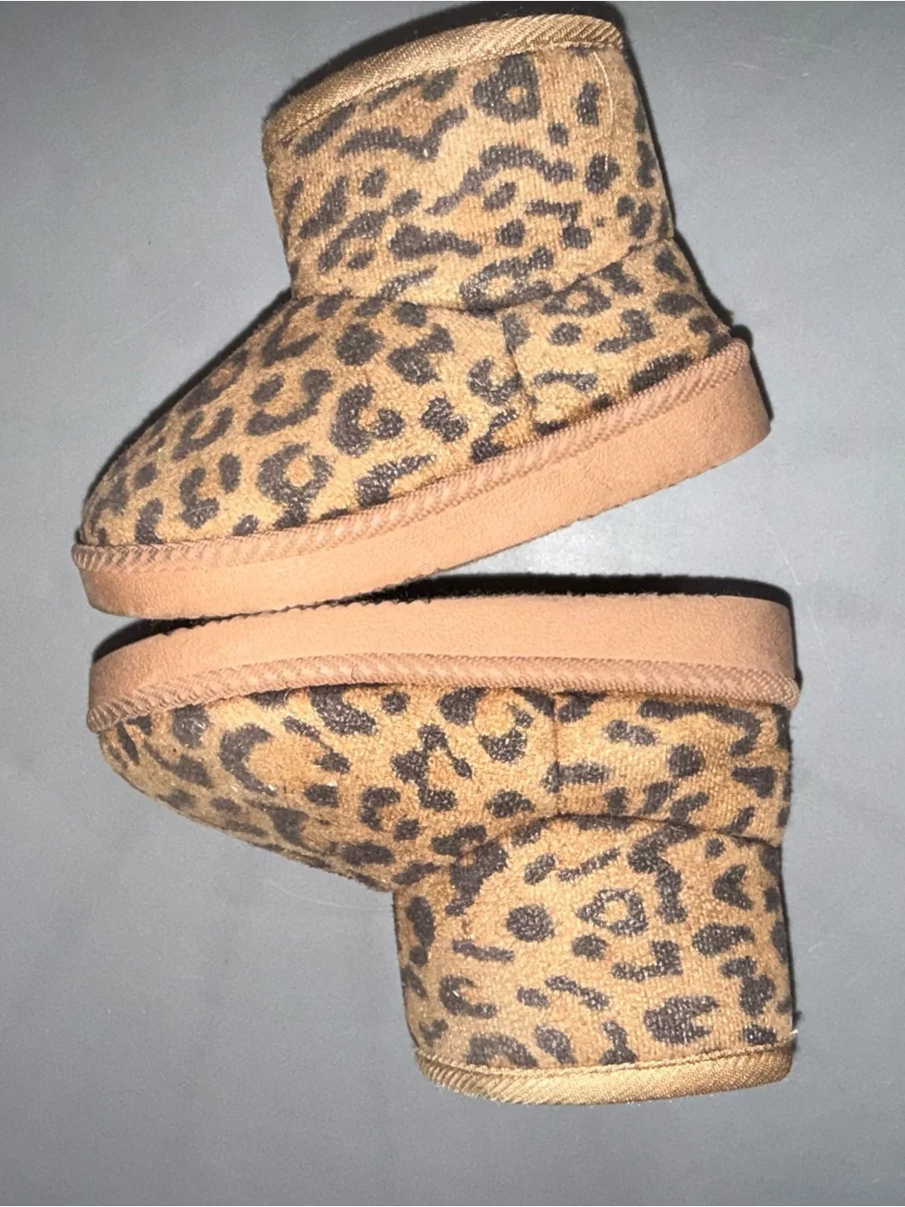 Leopard Print Tan Kids Zip Ugg Inspired Booties